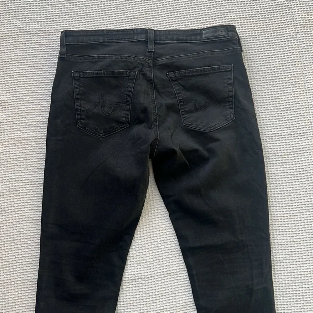 AG Adriano Goldschmied Women's Skinny Black Leggings Ankle Raw Hem Pants sz 31R